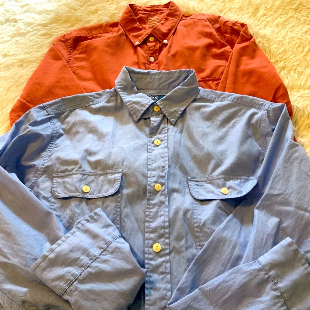 Lot of 2 Men’s size large button down shirts
